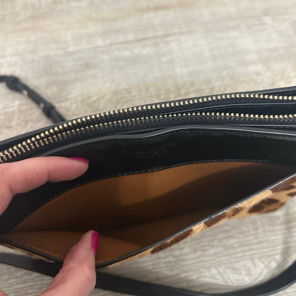 Kate Spade New York Margaux Medium Calf Hair Leather Leopard Print Crossbody - Picture 7 of 16